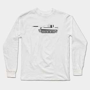 Tiger I Tank Black Outline Long Sleeve T-Shirt